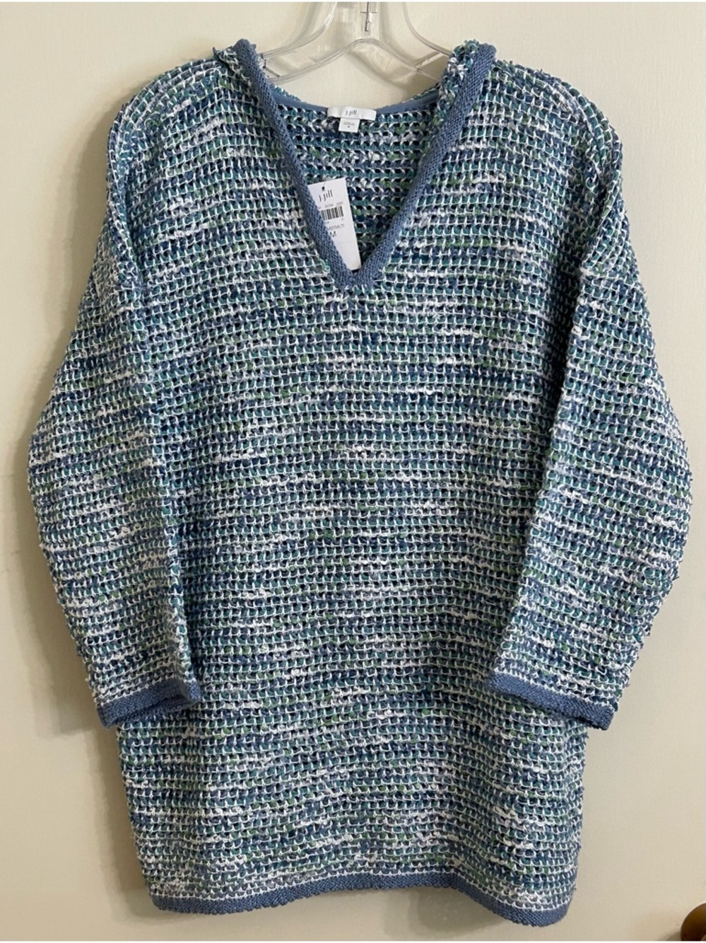 J. Jill Multi-Color Knit Sweater With Hood